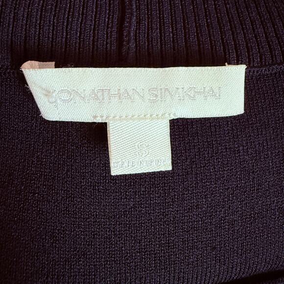 JONATHAN SIMKHAI Tower Trim Band Knit Dress Size S Ribbed Off The Shoulder - Picture 11 of 12